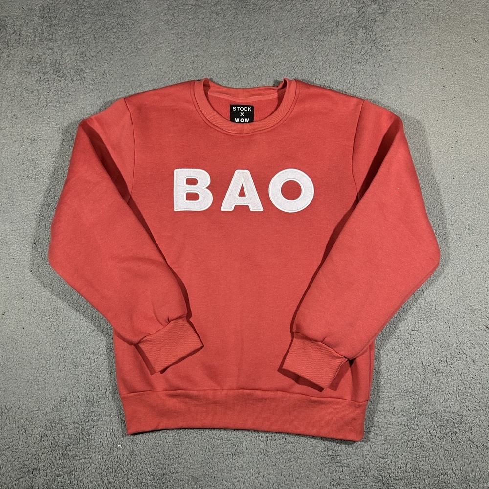 Stock X Wow BAO Men's Medium Red Crewneck Sweatshirt Pullover Long Sleeve #3705